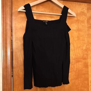 Express black ribbed cold shoulder sweater - size small